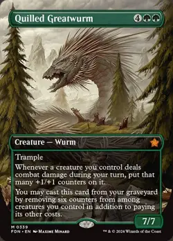 Quilled Greatwurm x1 1x Borderless Foundations NM MTG - Image 1