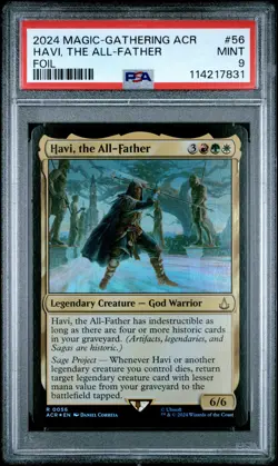 2024 MTG ASSASSIN'S CREED FOIL #56 HAVI, THE ALL-FATHER PSA 9 - Image 1