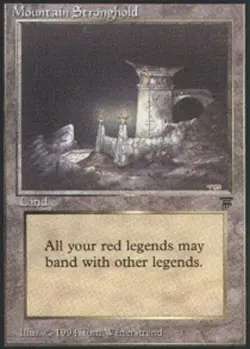 MTG Mountain Stronghold, Light Play, English Legends - Image 1