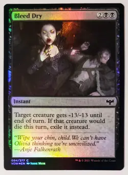 X 1 Bleed Dry Foil NM 094 Innistrad Crimson Vow VOW MTG Magic The Gathering - Image 1