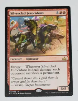 SILVERCLAD FEROCIDONS Red Rare DINOSAUR Rivals of Ixalan MTG Card - Image 1