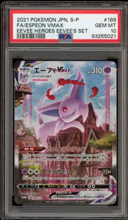 Pokemon Espeon VMAX Eevee Heroes Bx. Full Art Promo #189/S-P PSA 10 Gem Mint - Image 1