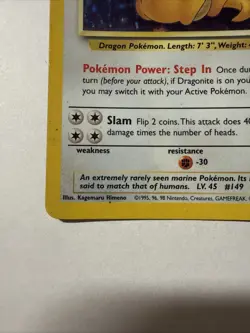 Pokemon TCG Dragonite 4/62 LP Fossil Unlimited Holo Rare - Image 5