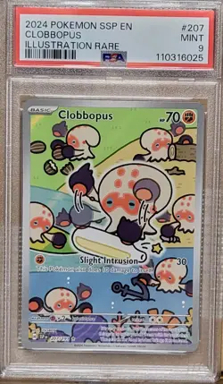 2024 POKEMON SSP EN-SURGING SPARKS ILLUSTRATION RARE #207 CLOBBOPUS PSA 9 - Image 1
