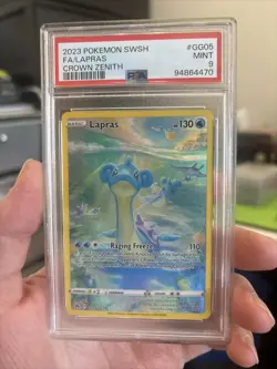 2023 POKEMON SWORD & SHIELD CROWN ZENITH #GG05 FULL ART/LAPRAS PSA 9 - Image 1