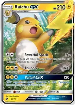 Raichu GX (#29/73) - Holofoil SM - Shining Legends LP Pokemon - Image 1