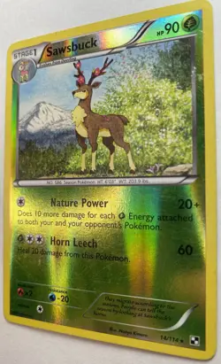 Sawsbuck 14/114 Reverse Holo BLEED ERROR LP 2011 Black & White Base Set Pokemon - Image 3