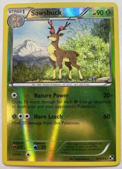 Sawsbuck 14/114 Reverse Holo BLEED ERROR LP 2011 Black & White Base Set Pokemon - Image 4