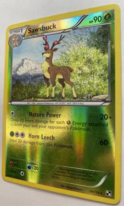 Sawsbuck 14/114 Reverse Holo BLEED ERROR LP 2011 Black & White Base Set Pokemon - Image 5