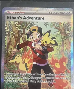 Ethan's Adventure Special Illustration Rare 236/182 Pokemon Destined Rivals NM - Image 3