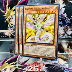 Yugioh 3x Playset Light End Sublimation Dragon INFO-EN010 Common 1st Near Mint - Image 1