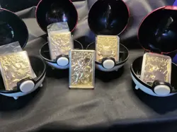 1999 Burger King Pokemon 23K Gold Plated Card Set of 5. Opened And Used! HP - Image 1