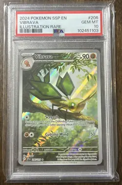 2024 Pokemon 5BP EN Vibrava PSA 10 Gem Mint Radiant Collection Rare Card - Image 1