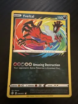 Yveltal 046/072 - Shining Fates Amazing Rare Holo Pokemon TCG Card NM Near mint - Image 1