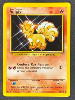 Vulpix Pokemon 1999 Base Set card 68/102 Vintage - Image 1