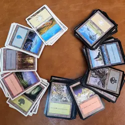 125+ OLDSCHOOL Basic Lands Collection Mostly different artworks MTG LP-HP Condit - Image 1