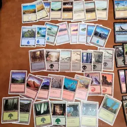 125+ OLDSCHOOL Basic Lands Collection Mostly different artworks MTG LP-HP Condit - Image 4
