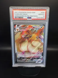 Eevee VMAX SWSH087 SWSH: Sword & Shield Promo Cards Holo PSA 10 - Image 1