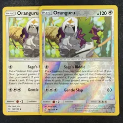 Pokemon TCG 2x Oranguru 182/236 SM Unified Minds Regular & Reverse Holo Card - Image 1