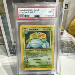 Venusaur 18/130 Base Set 2 2000 Holo Rare WOTC Pokemon Card TCG PSA 8 - Image 1
