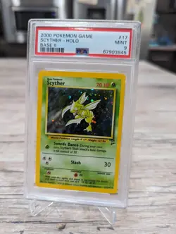 Pokemon Base Set 2 II Scyther 17/130 Holo Card PSA 8 NM-MT Graded WOTC 2000 Card - Image 1