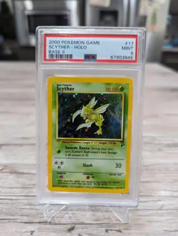 Pokemon Base Set 2 II Scyther 17/130 Holo Card PSA 8 NM-MT Graded WOTC 2000 Card - Image 2