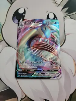 Lapras Vmax 050/202 Sword & Shield NM Full Art Ultra Rare Pokemon Card W12 - Image 1