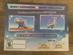 Shiny Koraidon & Miraidon Pokemon Scarlet Violet Code Card - Gamestop - Image 2