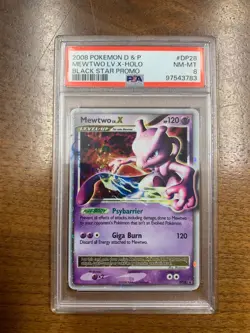 PSA 8 Mewtwo Lv. X #DP28 | 2008 Holo | Pokemon Black Star Promo Graded Card - Image 1