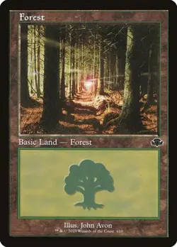 Forest (#410) - Foil Retro Frame Dominaria Remastered NM MTG - Image 1