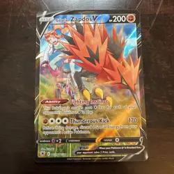 Galarian Zapdos V TG19/TG30 Rare Holo Astral Radiance Trainer Gallery NM Pokemon - Image 1