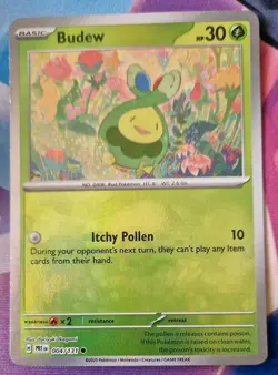 Pokemon TCG Budew 004/131 Poke Ball Reverse Holo Prismatic Evolutions NM-Mint - Image 1