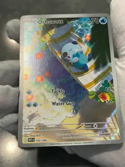 Pokemon TCG Oshawott 105/086 White Flare Holo Illustration Rare NM - Image 3
