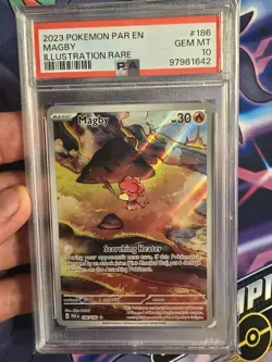 PSA 10 Magby #186 Paradox Rift Illustration Rare Gem Mint - Pokemon TCG - Image 1