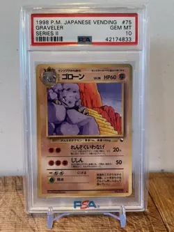PSA 10 GEM MINT Graveler #75 1998 Pokemon Japanese Vending Series 2 - Image 3