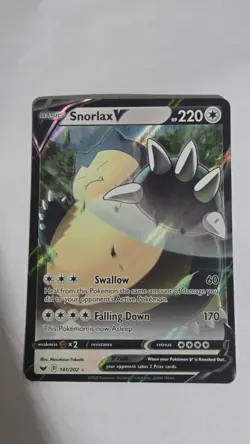Snorlax V 141/202 Ultra Rare Holo SWSH01: Sword & Shield Base Set NM Pokemon - Image 1