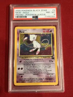 2000 Pokemon Black Star Mew-Holo #9 Promo Pokemon League PSA 8 - Image 5