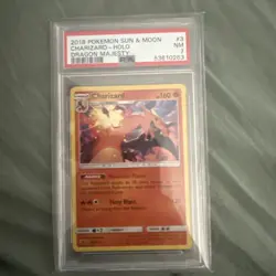 2018 POKEMON SUN & MOON DRAGON MAJESTY #3 CHARIZARD-HOLO PSA 7 - Image 1