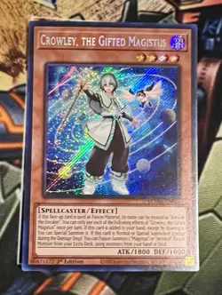 Yu-Gi-Oh! Crowley, the Gifted of Magistus BLMM-EN044, Secret Rare 1st Ed - Image 1