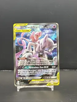 Mewtwo & Mew GX SM191 Black Star Promo Full Art Holo Pokemon Card 🔥 - Image 1