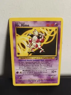 Mr. Mime 27/130 Non Holo Rare Base Set 2 - Pokemon Card WOTC - MP - Image 1