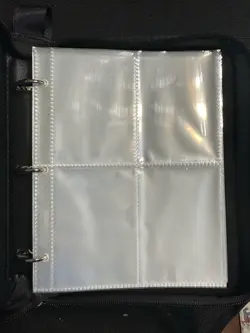 Trading Card Binder Pokemon 4 Pocket 440 Card Sleeves Leather, Zipper, Strap - Image 2