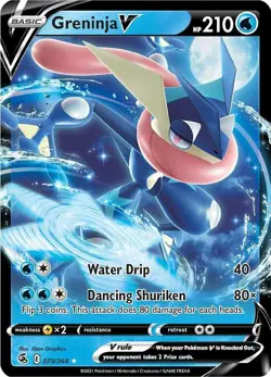 Pokemon Greninja v Fusion Strike Holo Ultra Rare Card 073/264 SWSH08 - Image 1