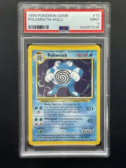 Poliwrath Base Set 13/102 Holo PSA 9 Mint Pokemon Card - Image 1