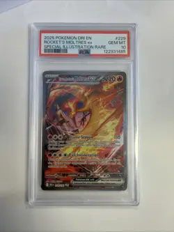 Pokemon TCG Team Rockets Moltres EX Card Special Illustration Rare PSA 10 - Image 1