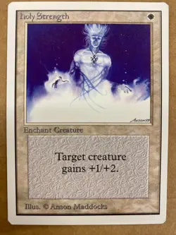 MTG 1x Holy Strength UNLIMITED OLD SCHOOL Pauper Magic the Gathering Card x1 LP - Image 1