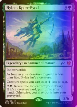 MTG Magic the Gathering Nylea, Keen-Eyed (185/412) Theros Beyond Death LP FOIL - Image 1