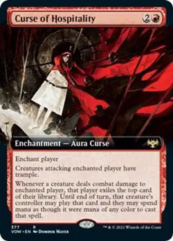 Curse of Hospitality (Extended Art) FOIL NM #377 Innistrad: Crimson Vow MTG - Image 1