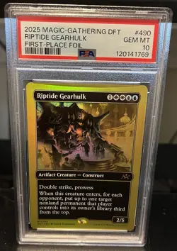 2025 MTG DFT Riptide Gearhulk First-place Foil PSA 10, PSA Pop 1 - Image 1