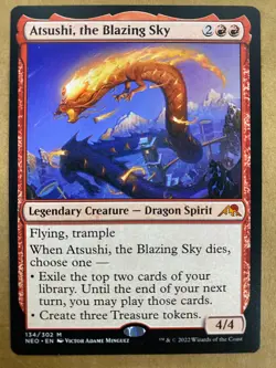 MTG 1x Atsushi, the Blazing Sky 134 Kamigawa Neon Dynasty Magic Gathering x1 NM - Image 1